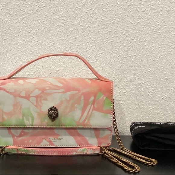 Kurt Geiger London Bond Top Handle Pink and Green Women's Bag NWT - Picture 3 of 12